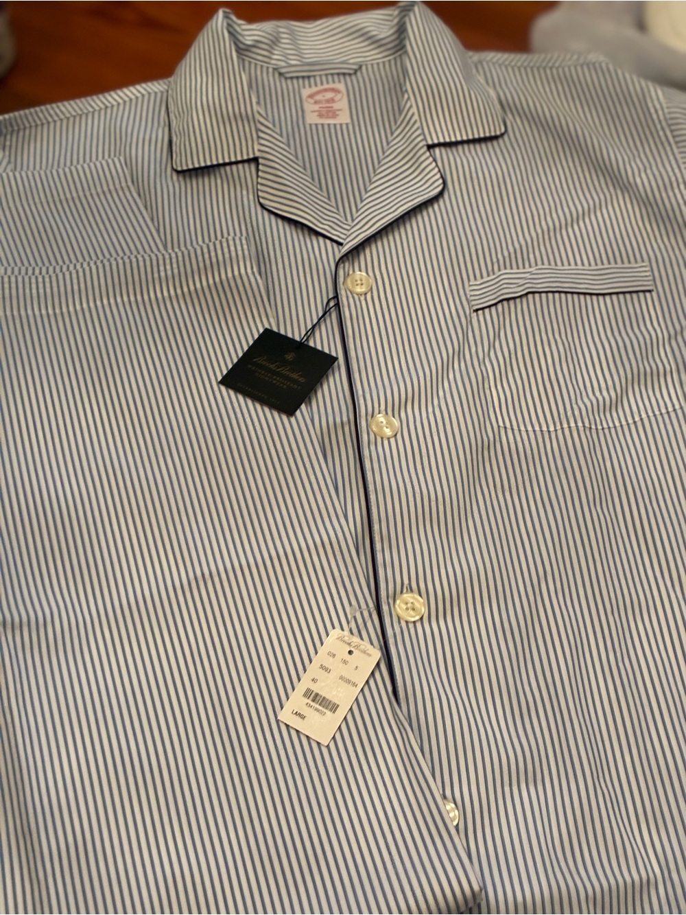 Brooks Brothers Blue & White Striped Button-Down Shirt